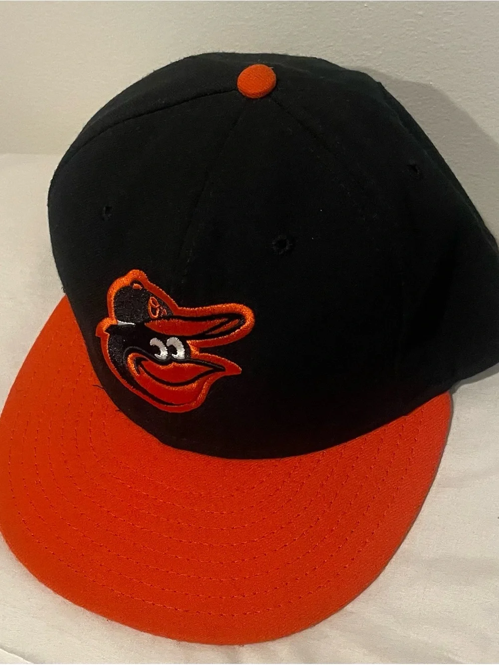 New Era Baltimore Orioles MLB Black and Orange Fitted Baseball Hat 7 1/2 - Picture 2 of 5